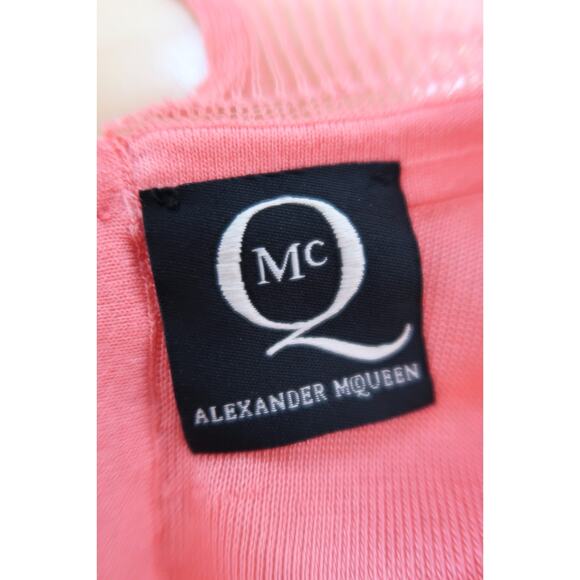 ALEXANDER MCQUEEN Silk Pointelle Knit Lace Flounce Ruffle Dress Italy L $2990 - Picture 6 of 16